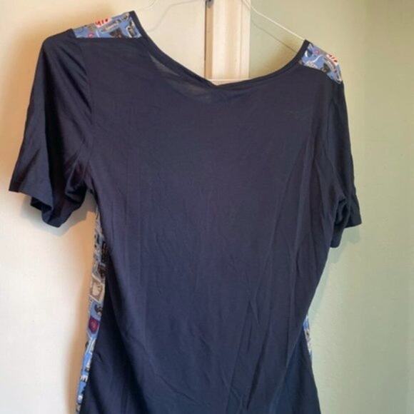 Paul Smith printed silk crepe de chine and modal jersey shirt blue M - Picture 7 of 7